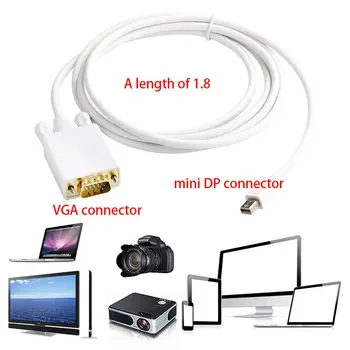 1.8M Mini DisplayPort DP to VGA Connector Male-Male Adapter TV AV Cable Computer For Macbook Cables
1.8M Mini DisplayPort DP to VGA Connector Male-Male Adapter TV AV Cable Computer For Macbook Cables