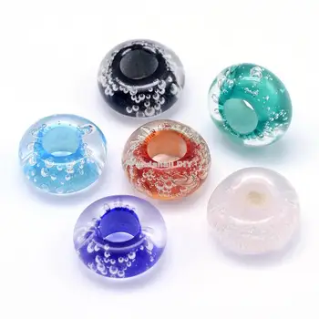 Handmade Bubble Lampwork Beads, Rondelle, Mixed Color, 14x7.5mm, Hole: 6mm
Handmade Bubble Lampwork Beads, Rondelle, Mixed Color, 14x7.5mm, Hole: 6mm