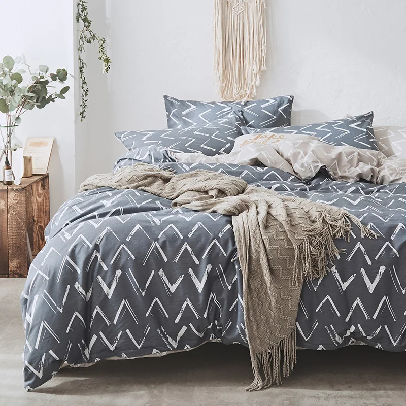 White triangle print Modern Simple style bedding set cotton fabric Queen Twin Size duvet cover flat sheet pillowcase
White triangle print Modern Simple style bedding set cotton fabric Queen Twin Size duvet cover flat sheet pillowcase