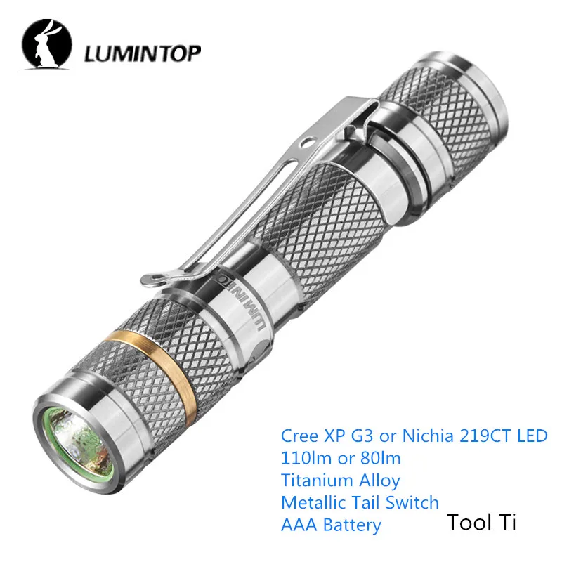 LuminTop Tool Ti AAA Flashlights Aircraft Grade Titanium Alloy Torch Lamp Daily Use Stainless Steel Clip LED Flashlight
LuminTop Tool Ti AAA Flashlights Aircraft Grade Titanium Alloy Torch Lamp Daily Use Stainless Steel Clip LED Flashlight