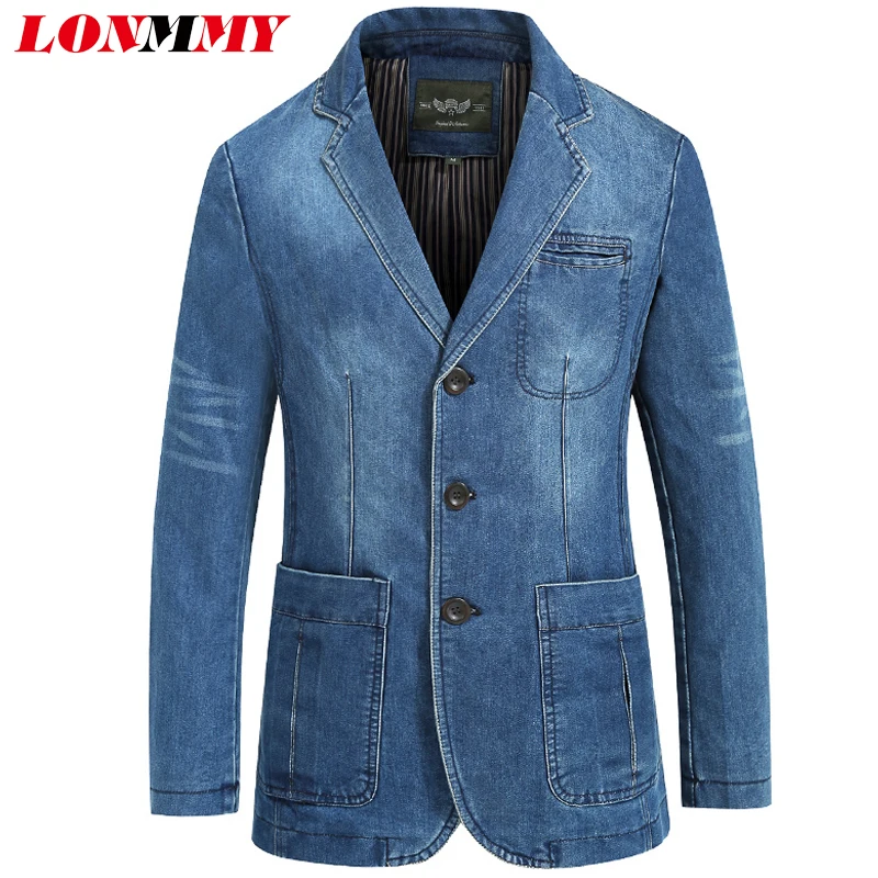 LONMMY Cowboy blazer jeans jacket men 80% Cotton Denim jacket men blazer Suits for men jaqueta Brand-clothing Casual M-4XL
LONMMY Cowboy blazer jeans jacket men 80% Cotton Denim jacket men blazer Suits for men jaqueta Brand-clothing Casual M-4XL