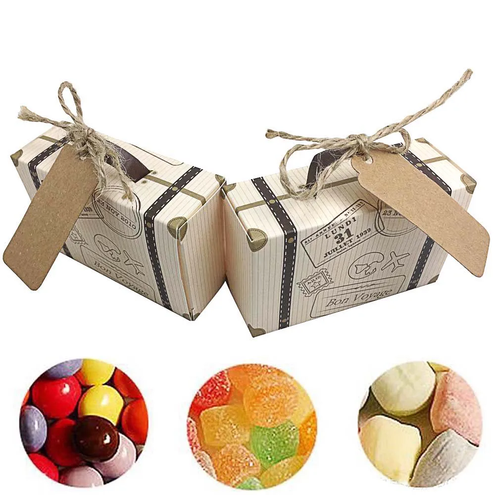 50pcs Mini Suitcase Kraft Candy Box Bonbonniere Wedding Gift Boxes Travel Themed Party for Anniversary Birthday Baby Shower Box
50pcs Mini Suitcase Kraft Candy Box Bonbonniere Wedding Gift Boxes Travel Themed Party for Anniversary Birthday Baby Shower Box