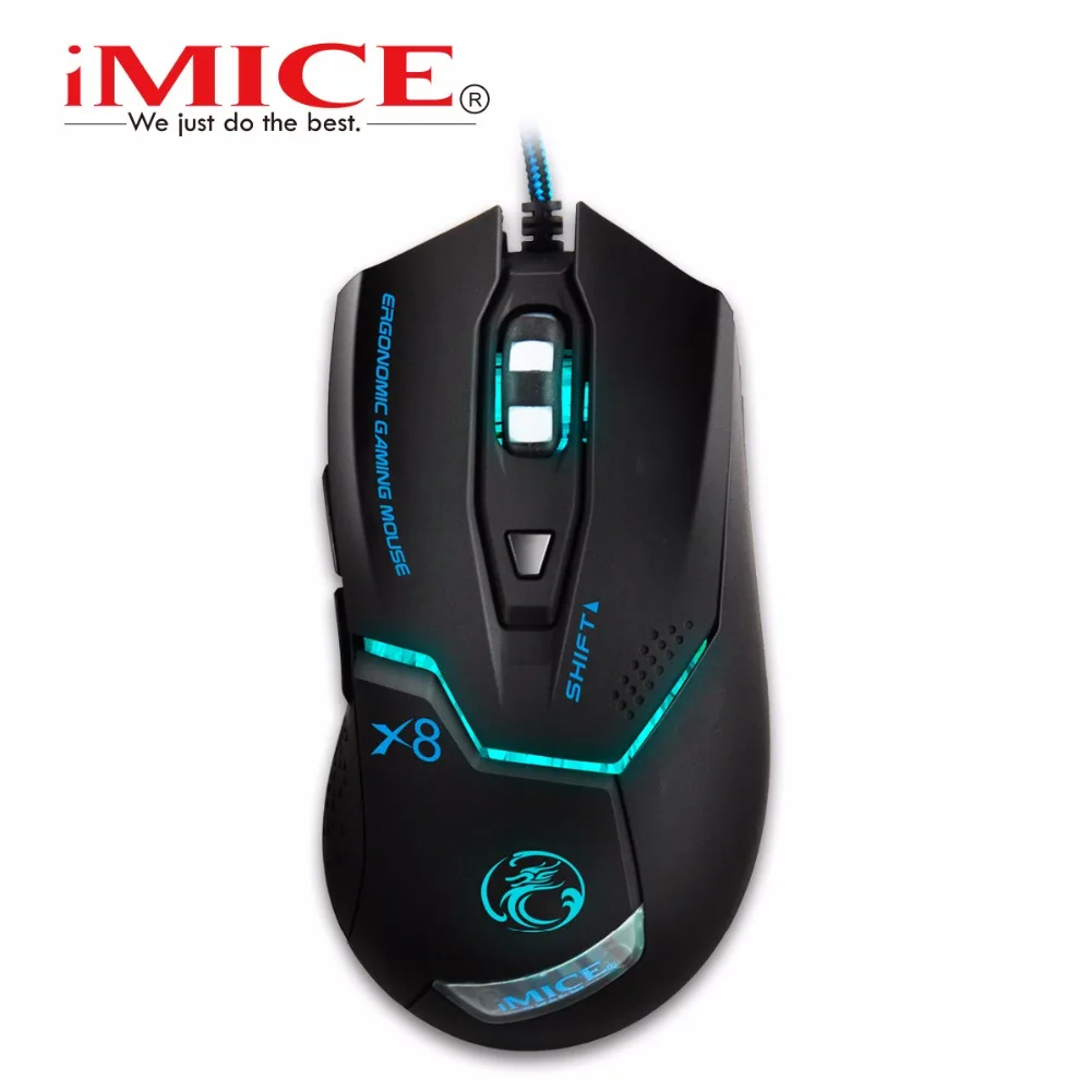 

IMICE X8 LED Optical 6D USB Wired game Gaming Mouse 2400DPI Gamer Mice For PC computer Laptop perfect upgrade combine x7 x9