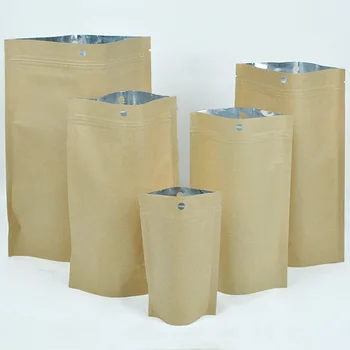 100pcs 10x15cm/ 12x20cm Tear Notch Food Tea Storage Zip Lock Bags Stand Up Pouches Brown Kraft Paper Bag With Hang Holes
100pcs 10x15cm/ 12x20cm Tear Notch Food Tea Storage Zip Lock Bags Stand Up Pouches Brown Kraft Paper Bag With Hang Holes