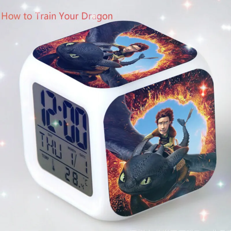 How to Train Your Dragon relogio digital led colorful 7 Color Flash Changing Alarm Clock Kids Toy Bedroom Night Light Clocks Toy
How to Train Your Dragon relogio digital led colorful 7 Color Flash Changing Alarm Clock Kids Toy Bedroom Night Light Clocks Toy