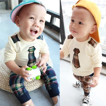 Hot sale baby boy clothing set spring 2019 boy new casual fake tie long sleeve sweatshirts +plaid pants 6-24 months !
Hot sale baby boy clothing set spring 2019 boy new casual fake tie long sleeve sweatshirts +plaid pants 6-24 months !