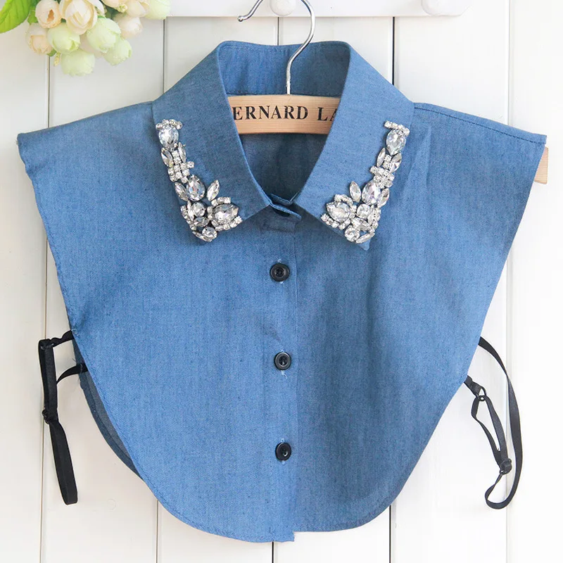 Denim Jeans Big Stones Womens Fake Collar Blue Faux Cols Korean Cowboy Shirt Detachable Shirt Sweater False Collars Wholesale
Denim Jeans Big Stones Womens Fake Collar Blue Faux Cols Korean Cowboy Shirt Detachable Shirt Sweater False Collars Wholesale