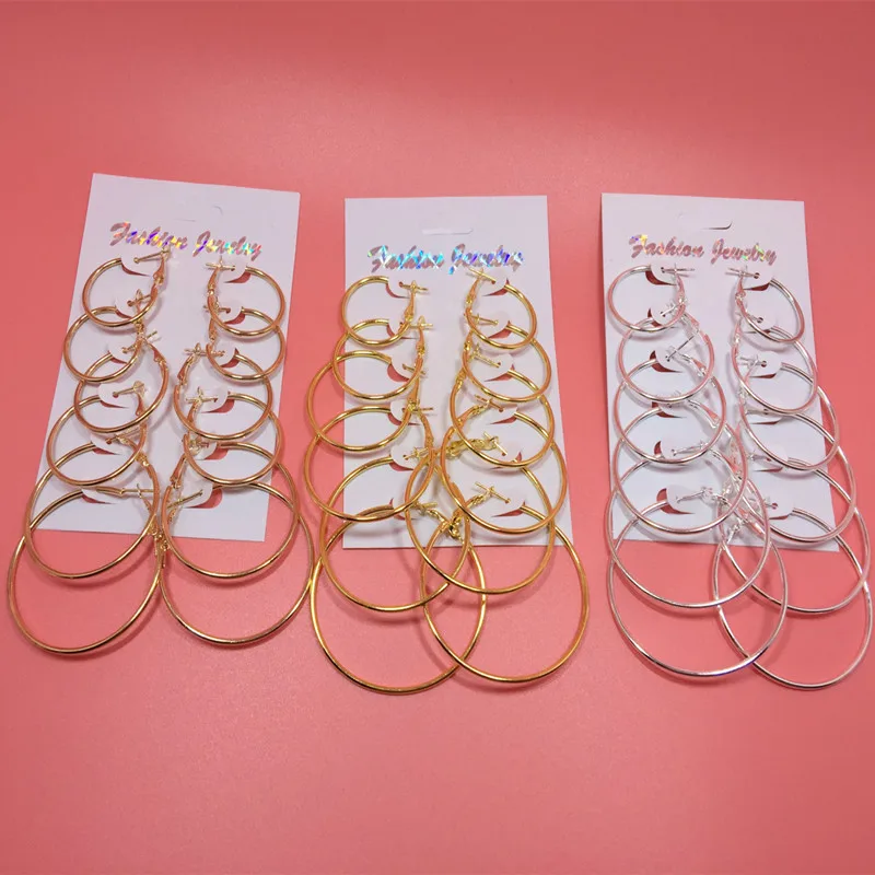 6 Pairs/Set Statement Round Gold Hoop Earrings for Women Girls Jewelry Vintage Silver Gold Big Circle Pendant Charm Earrings
6 Pairs/Set Statement Round Gold Hoop Earrings for Women Girls Jewelry Vintage Silver Gold Big Circle Pendant Charm Earrings