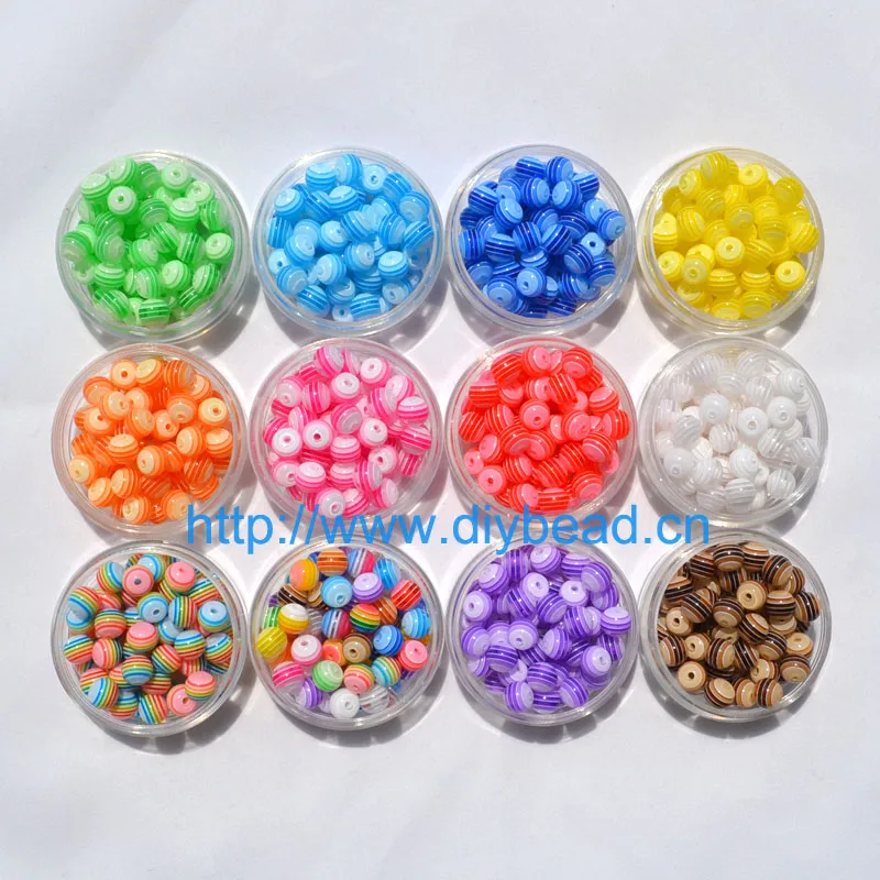 100 pcs DIY Bracelet Accessory Handcraft Department 12 Color 8MM Round Shape translucent Resin Stripe Beads jewelry Findings
100 pcs DIY Bracelet Accessory Handcraft Department 12 Color 8MM Round Shape translucent Resin Stripe Beads jewelry Findings