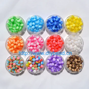 100 pcs DIY Bracelet Accessory Handcraft Department 12 Color 8MM Round Shape translucent Resin Stripe Beads jewelry Findings
100 pcs DIY Bracelet Accessory Handcraft Department 12 Color 8MM Round Shape translucent Resin Stripe Beads jewelry Findings