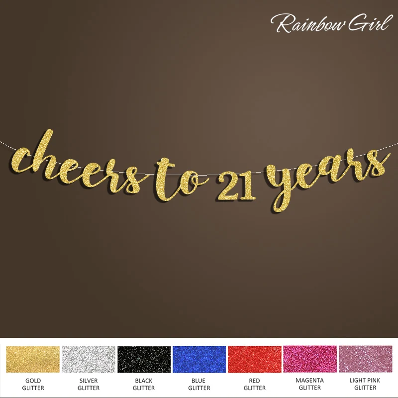 Cheers to 21 Years Banner,Happy Birthday Sign Backdrop,21st Birthday Decoration,Gold/Silver Glitter Party Decorations Supplies
Cheers to 21 Years Banner,Happy Birthday Sign Backdrop,21st Birthday Decoration,Gold/Silver Glitter Party Decorations Supplies