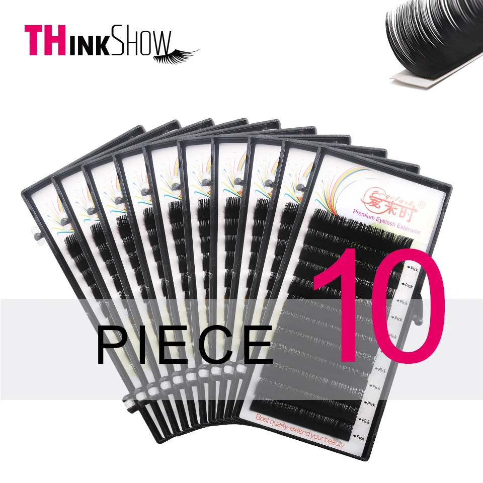 Thinkshow 10pcs/lot B/C/D Curl 12Lines Eyelash Extension Individual 3D Russia Silk Volume Eyelash Extension Natural Long Lash
Thinkshow 10pcs/lot B/C/D Curl 12Lines Eyelash Extension Individual 3D Russia Silk Volume Eyelash Extension Natural Long Lash