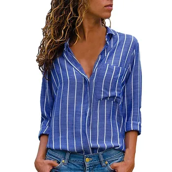 Chiffon Blouse 2019 Women Button Striped Casual Top Tee Shirt Ladies Loose Long Sleeve Top Blouse Blusas Chemise Femme
Chiffon Blouse 2019 Women Button Striped Casual Top Tee Shirt Ladies Loose Long Sleeve Top Blouse Blusas Chemise Femme