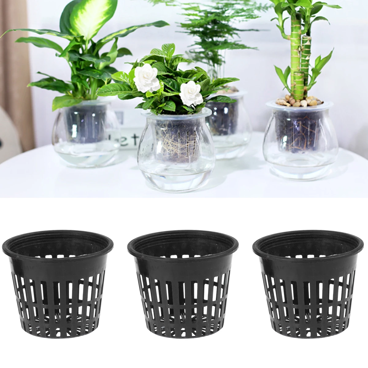 10PCS Plastic Succulent Pot Mini Mesh Multi-small Planting Basin Hydroponic Mesh Cup Round Succulent Garden Accessories (Black)
10PCS Plastic Succulent Pot Mini Mesh Multi-small Planting Basin Hydroponic Mesh Cup Round Succulent Garden Accessories (Black)