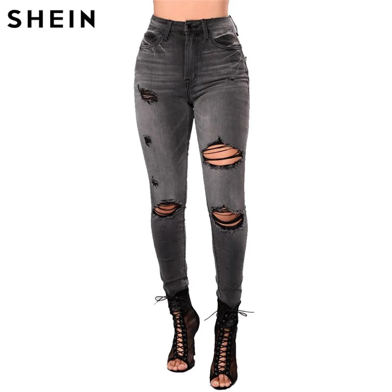 SHEIN Grey Shredded High Waist Jeans Ripped Jeans For Women 2019 Spring High Street Casual Pencil Pants High Waisted Jeans
SHEIN Grey Shredded High Waist Jeans Ripped Jeans For Women 2019 Spring High Street Casual Pencil Pants High Waisted Jeans