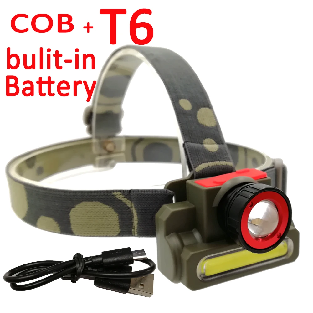 XML T6 +COB LED Headlamp 2 LED Rechargeable Headlight Built-in Battery Head Light 3 Modes Zoomable Flashlight Torch Lamp
XML T6 +COB LED Headlamp 2 LED Rechargeable Headlight Built-in Battery Head Light 3 Modes Zoomable Flashlight Torch Lamp