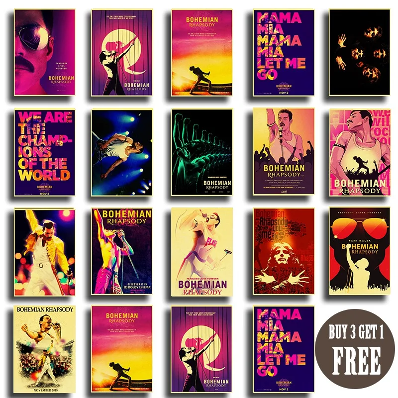 Vintage Bohemian Rhapsody Music Movie Art Poster Queen Retro Printed Posters Wall Art Picture for Living Room Decor
Vintage Bohemian Rhapsody Music Movie Art Poster Queen Retro Printed Posters Wall Art Picture for Living Room Decor