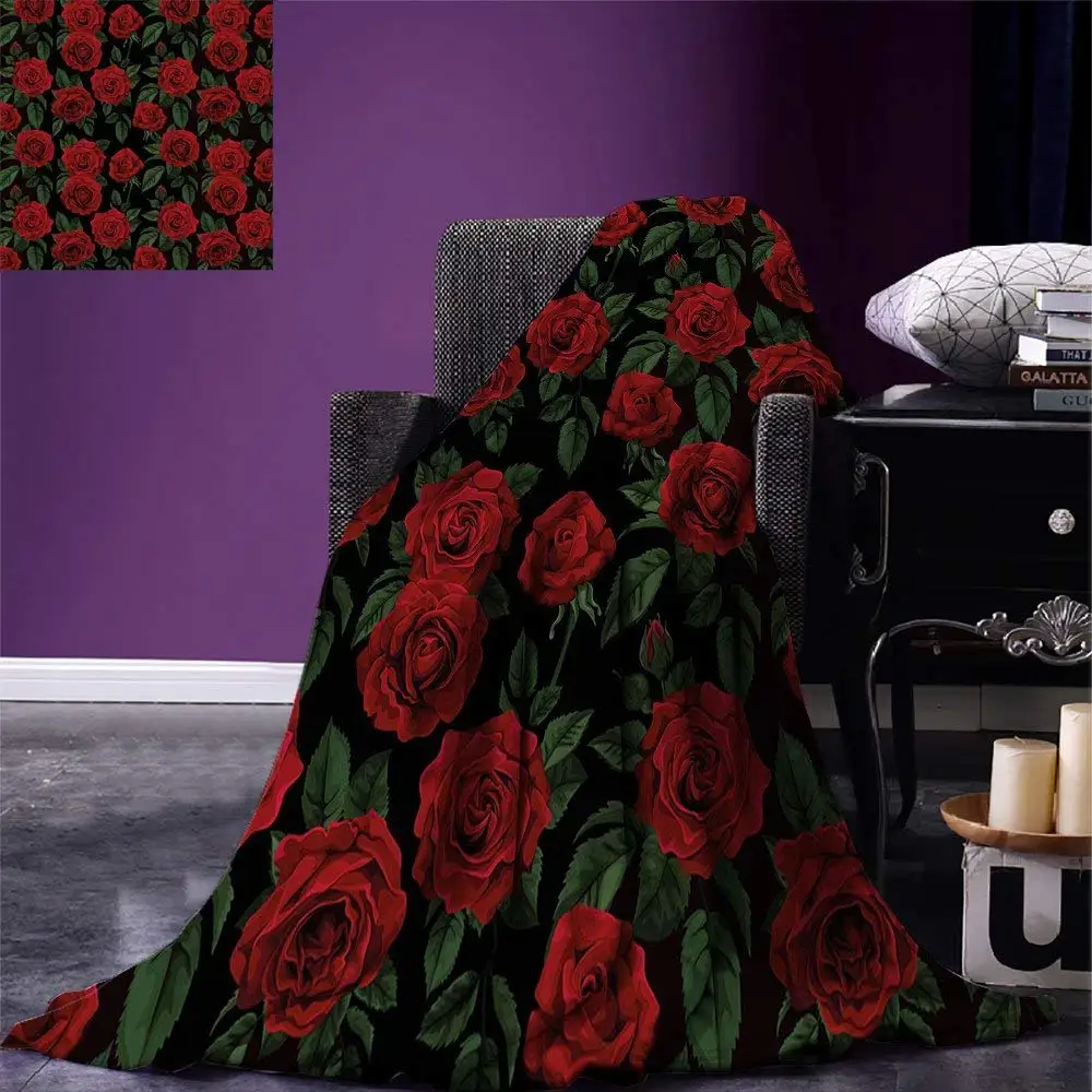 Rose Throw Love Valentines Day Retro Petals with Leaves Ornamental Growth Pattern Warm Microfiber Blanket
Rose Throw Love Valentines Day Retro Petals with Leaves Ornamental Growth Pattern Warm Microfiber Blanket