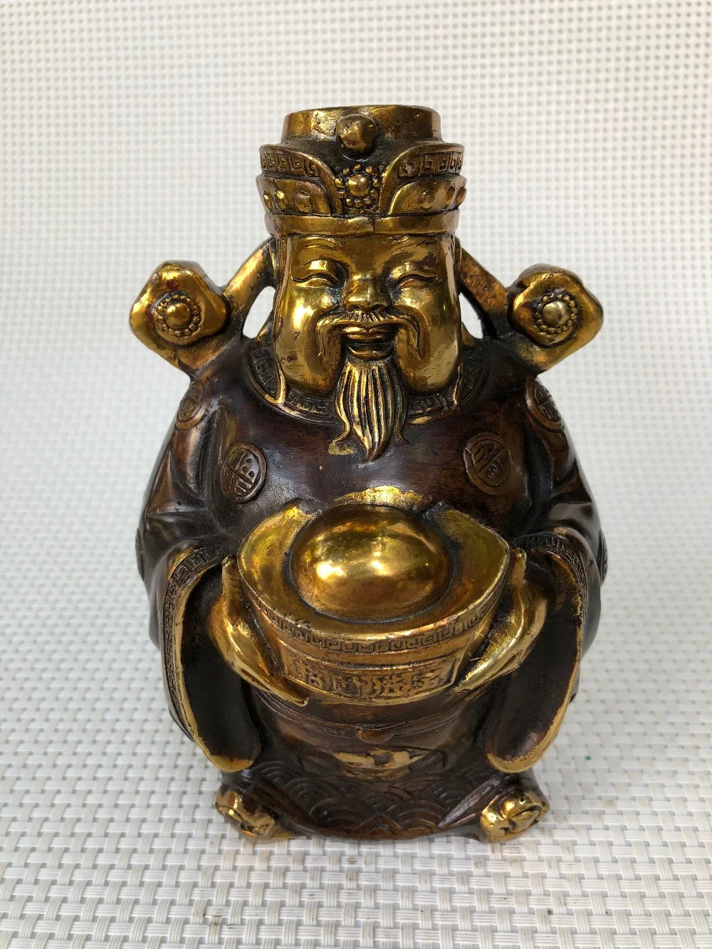 Collection of Chinese Antique Copper Fortune Statue Lucky Fortune Decoration
Collection of Chinese Antique Copper Fortune Statue Lucky Fortune Decoration