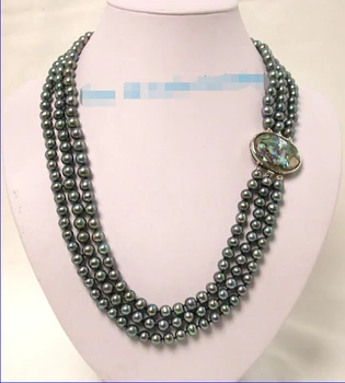 FREE shipping> >>>Genuine! 3row 8mm19" peacock balck freshwater pearls necklace j1776
FREE shipping> >>>Genuine! 3row 8mm19" peacock balck freshwater pearls necklace j1776