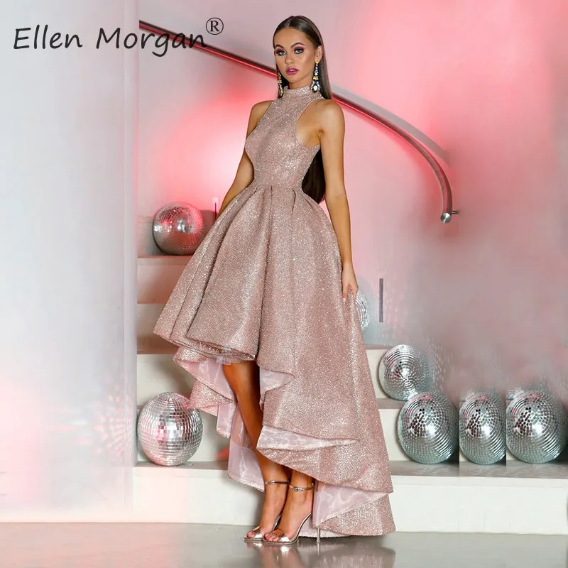 Rose Glitter Hi Lo High Neck Prom Dresses 2019 Beautiful Runway Fashion Custom Made Sexy Party Pageant Gowns for Women Wear
Rose Glitter Hi Lo High Neck Prom Dresses 2019 Beautiful Runway Fashion Custom Made Sexy Party Pageant Gowns for Women Wear