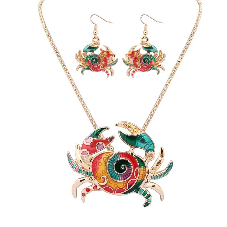 Fashion Enamel Animal Jewelry Sets Gold Silver Color Crab Pendant Necklace Earrings Set Gifts brand free shipping wholesale set
Fashion Enamel Animal Jewelry Sets Gold Silver Color Crab Pendant Necklace Earrings Set Gifts brand free shipping wholesale set