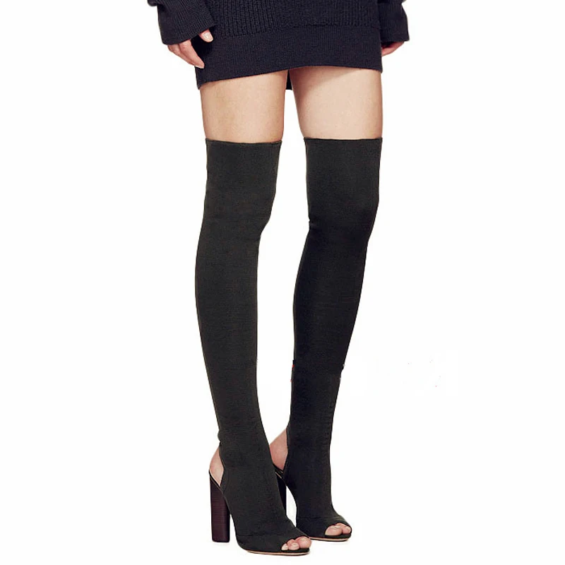 Teahoo Peep Toe Slim Stretch Fabric Thigh High Boots Women's 12 cm High Heels over the Knee Boots Sexy Spring Autumn Women Shoes
Teahoo Peep Toe Slim Stretch Fabric Thigh High Boots Women's 12 cm High Heels over the Knee Boots Sexy Spring Autumn Women Shoes
