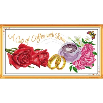 Everlasting Love A Cup Of Coffee With Love Chinese Cross Stitch Kits Ecological Cotton Stamped Printed DIY Christmas Decoration
Everlasting Love A Cup Of Coffee With Love Chinese Cross Stitch Kits Ecological Cotton Stamped Printed DIY Christmas Decoration