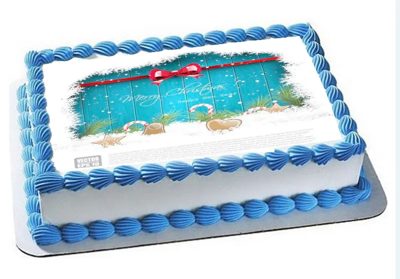 Edible Cake Topper 8 Merry Christmas Wafer Transfer Paper