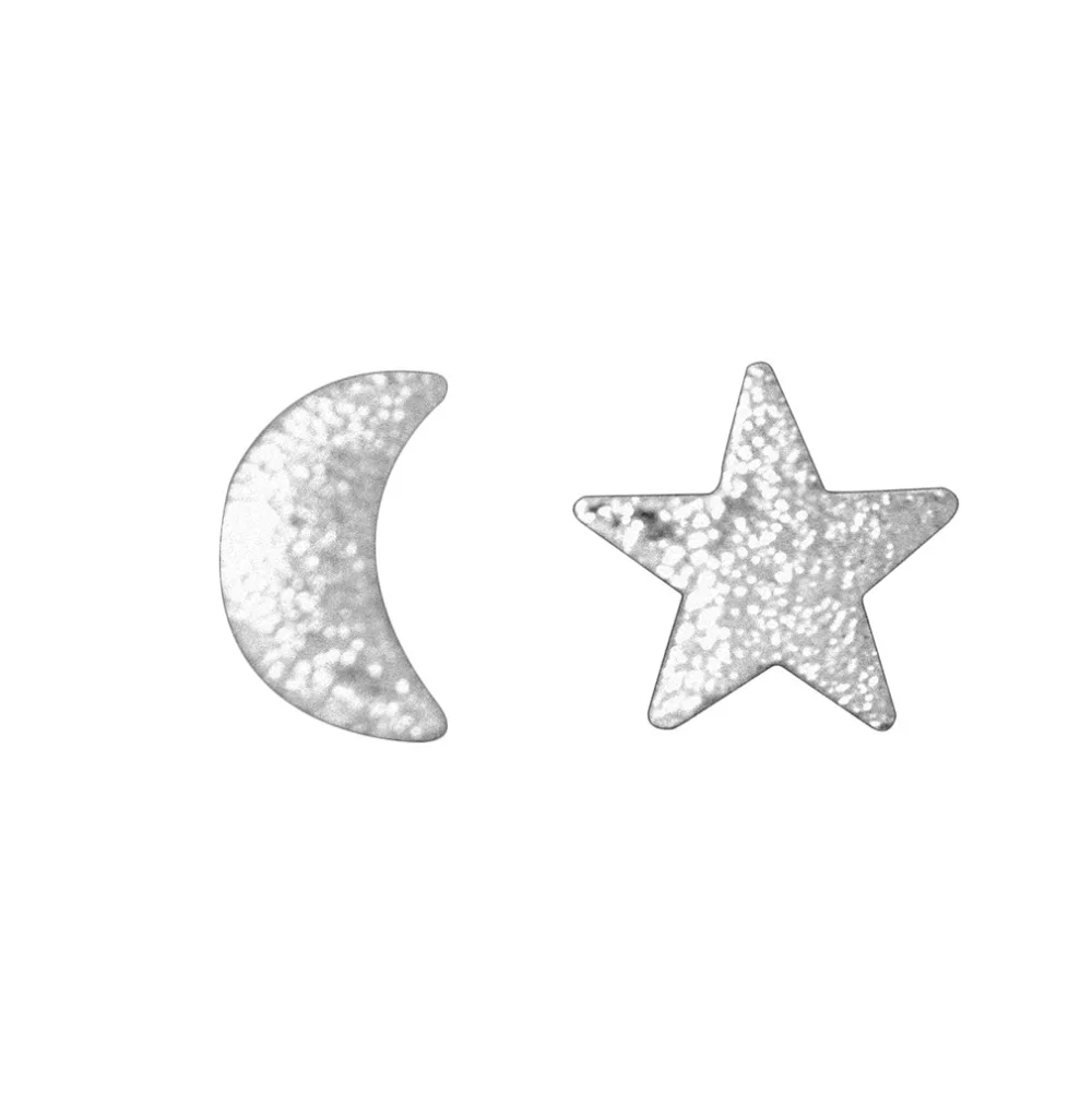 1Pairr New Fashion Moon Star Stud Earring Lovely Silver Plated Fine Jewelry Statement Earrings For Women Summer Style Ear Jacket