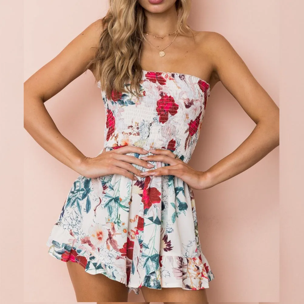 Slash Neck Boho Summer Flower Print Chiffon Romper Womens Jumpsuit Casual Sleeveless Playsuits Beach Overalls For Women
Slash Neck Boho Summer Flower Print Chiffon Romper Womens Jumpsuit Casual Sleeveless Playsuits Beach Overalls For Women