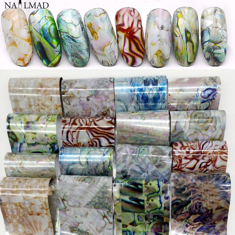 16pcs Shell Marble Holographic Nail Foil Starry Transfer Slider Sticker Set Gradient Nail Art Wrap Decal Manicure Deco 4*20cm
16pcs Shell Marble Holographic Nail Foil Starry Transfer Slider Sticker Set Gradient Nail Art Wrap Decal Manicure Deco 4*20cm