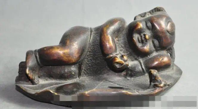S2926 marked chinese buddhism temple bronze boy Lad Child Sleeping Frog Lucky statue
S2926 marked chinese buddhism temple bronze boy Lad Child Sleeping Frog Lucky statue