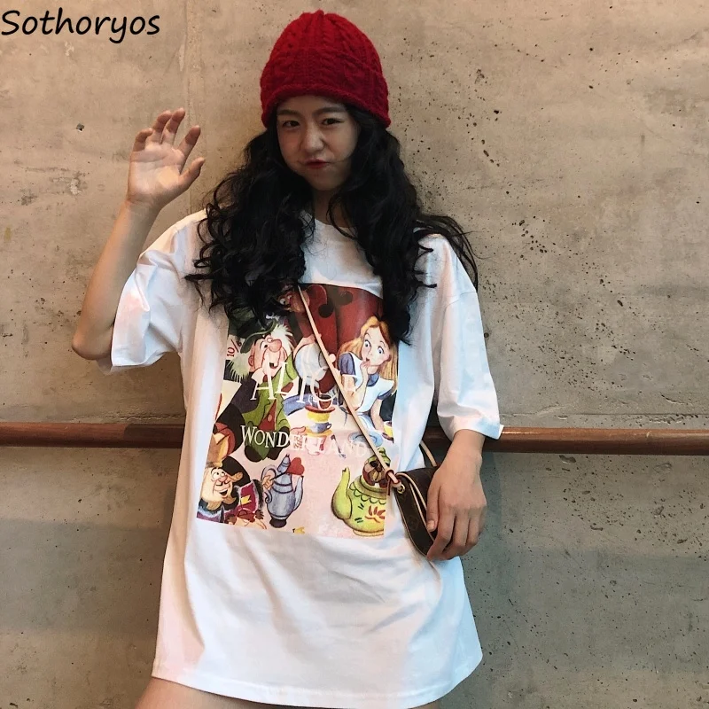 T-shirts Women Alice Wonderland Comic Cartoon Printing Tshirt Student Womens Harajuku Korean Style Loose Half Sleeve Trendy Chic
T-shirts Women Alice Wonderland Comic Cartoon Printing Tshirt Student Womens Harajuku Korean Style Loose Half Sleeve Trendy Chic