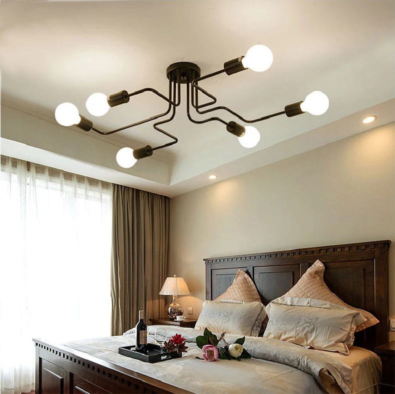 Modern Chandeliers-Vintage Led Ceiling Lamp For Bedroom, 