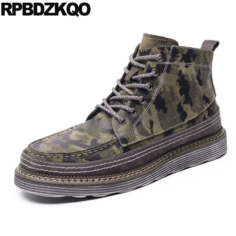Combat Durable Flat High Sole Booties Autumn Short Ankle Lace Up Camouflage Top Men's Shoes Boots Platform Black Military
Combat Durable Flat High Sole Booties Autumn Short Ankle Lace Up Camouflage Top Men's Shoes Boots Platform Black Military