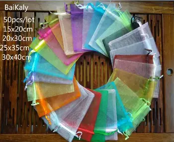 50pcs/lot 15x20 20x30 25x35 30x40cm Organza bag Wedding party favors Gift Bag Jewelry Packaging Organza Pouches & drawstring bag
50pcs/lot 15x20 20x30 25x35 30x40cm Organza bag Wedding party favors Gift Bag Jewelry Packaging Organza Pouches & drawstring bag
