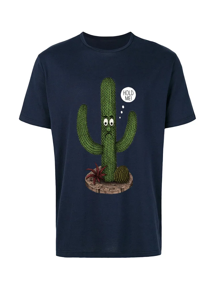 Cactus Love Tshirts Family Short Sleeve Fashionable Crew Neck 100% Cotton Fabric Tops Shirts Tee-Shirt for Men ostern Day Cactus Love navy