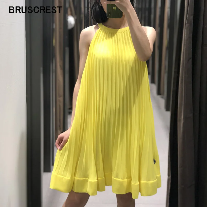 Summer dress 2019 sleeveless mini yellow pleated dress women pink beach korean dress elegant vintage bohemian sexy vestidos
Summer dress 2019 sleeveless mini yellow pleated dress women pink beach korean dress elegant vintage bohemian sexy vestidos