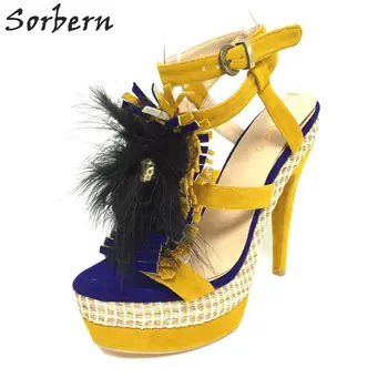 Sorbern Rope Platform Ostrich Feather Thin High Heels Ankle Straps Designer Shoes Women Luxury 2017 Custom Plus Size Shoes Women 
Sorbern Rope Platform Ostrich Feather Thin High Heels Ankle Straps Designer Shoes Women Luxury 2017 Custom Plus Size Shoes Women