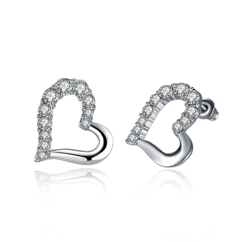 Gold/Platinum Plated Heart Shaped Crystal Stud Earrings for Women Stud Earring Woman Female for Party Wholesales
Gold/Platinum Plated Heart Shaped Crystal Stud Earrings for Women Stud Earring Woman Female for Party Wholesales