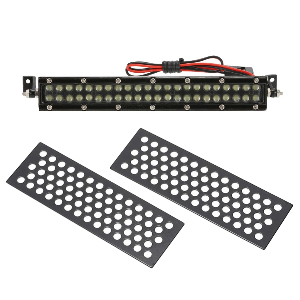 1/10 Scale Sand Ladder Board Plate+44 Led Light Bar Metal for Axial SCX10 CC01 D90 RC Rock Crawlers Accessory