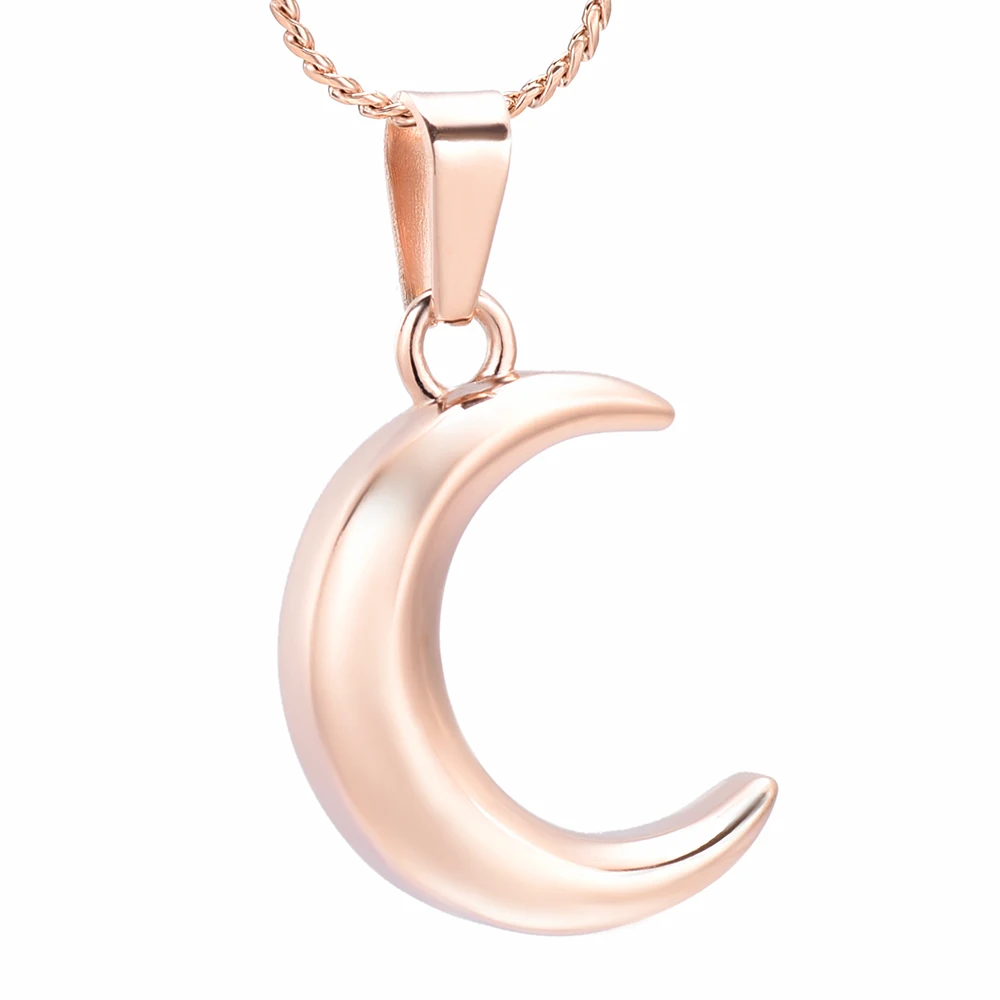 

K001 Celtic Moon Cremation Jewelry for Ashes Pendant - Stainless Steel Urns Memorial Keepsake Funeral Necklace for Men Women