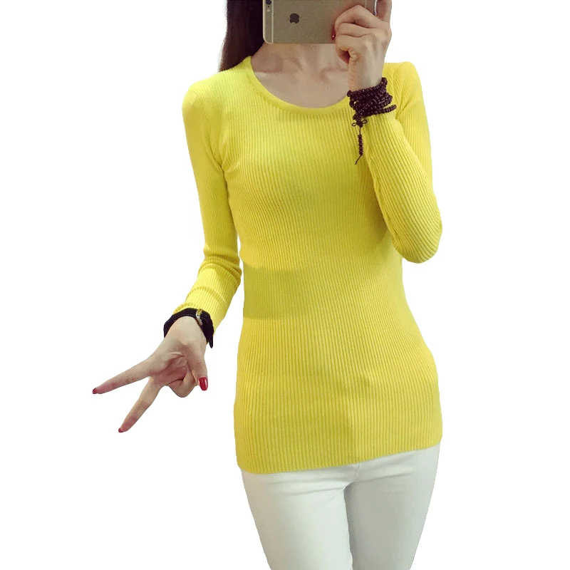 Fashion Solid Color Knitted Women Sweater Autumn Black / Gray / Rose / Orange / Wine red / Yellow Casual Girl Pullovers
Fashion Solid Color Knitted Women Sweater Autumn Black / Gray / Rose / Orange / Wine red / Yellow Casual Girl Pullovers