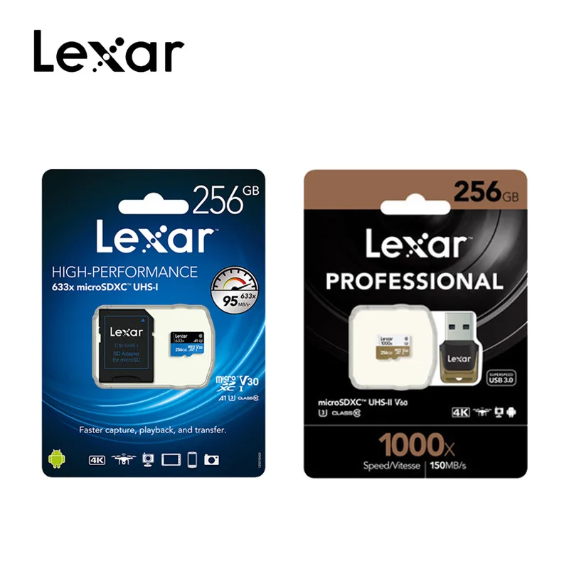 Lexar micro sd Card 633x 1000x 32GB 64GB 128GB 256GB 512GB Memory card Class 10 carte micro sd for 1080p full-HD 3D and 4K video
Lexar micro sd Card 633x 1000x 32GB 64GB 128GB 256GB 512GB Memory card Class 10 carte micro sd for 1080p full-HD 3D and 4K video