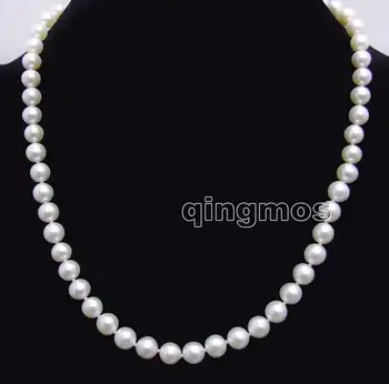 AAA 7-8mm White Round High Quality Natural Freshwater pearl with white gold round ball clasp 17" necklace-nec6232
AAA 7-8mm White Round High Quality Natural Freshwater pearl with white gold round ball clasp 17" necklace-nec6232
