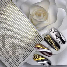 3D ongle autocollant or argent métal bande bande multi-taille adhésif Gel vernis décoration bricolage ongles autocollants Art 3D ongle feuille(China)