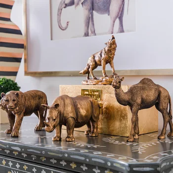 Creative Gold Rhinoceros Wolf Tiger Camel Vintage Statue Home Decor Crafts Room Decoration Objects Wild Animals Resin Figurines
Creative Gold Rhinoceros Wolf Tiger Camel Vintage Statue Home Decor Crafts Room Decoration Objects Wild Animals Resin Figurines