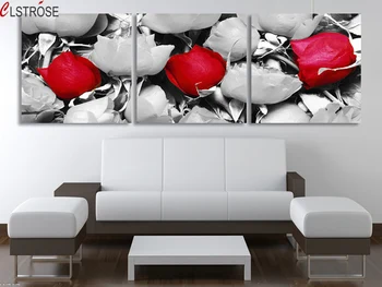 CLSTROSE 3 Panels Wall Art Black White Red Flower Modern Painting On Canvas Rose Flower Wall Pictures For Living Room
CLSTROSE 3 Panels Wall Art Black White Red Flower Modern Painting On Canvas Rose Flower Wall Pictures For Living Room