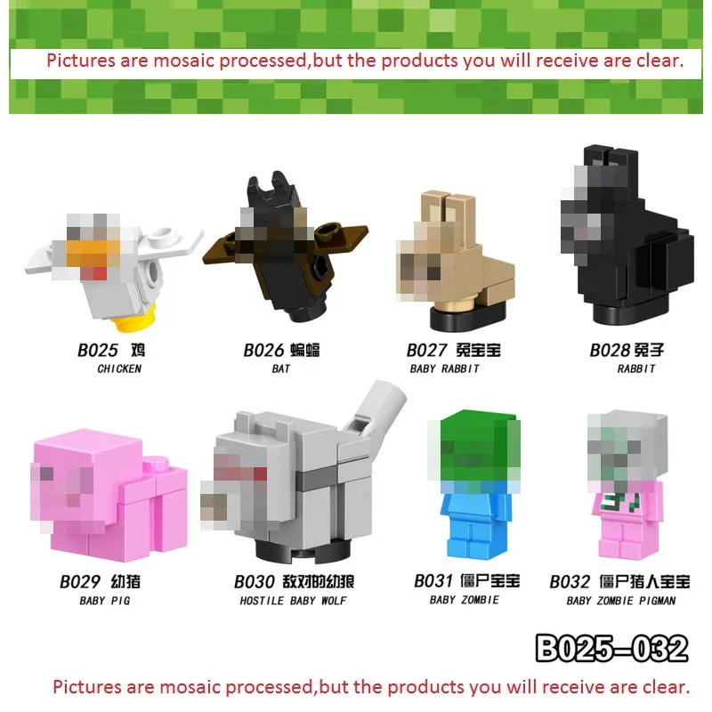 Single Minecrafted Building Blocks Zombie Baby Bat Chicken Rabbit Pig Wolf Farm Animal Figure Bricks Toys gift Compatible Legoed
Single Minecrafted Building Blocks Zombie Baby Bat Chicken Rabbit Pig Wolf Farm Animal Figure Bricks Toys gift Compatible Legoed